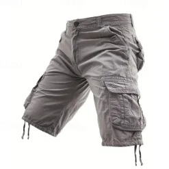 Men's Tactical Shorts Cargo Shorts Shorts Buttons Multi Pocket Plain Wearable Knee Length Outdoor Daily Camping & Hiking Fashion Classic Black Army Green