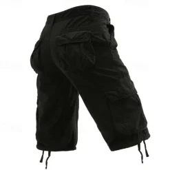 Men's Tactical Shorts Cargo Shorts Shorts Buttons Multi Pocket Plain Wearable Knee Length Outdoor Daily Camping & Hiking Fashion Classic Black Army Green