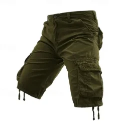 Men's Tactical Shorts Cargo Shorts Shorts Buttons Multi Pocket Plain Wearable Knee Length Outdoor Daily Camping & Hiking Fashion Classic Black Army Green