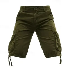 Men's Tactical Shorts Cargo Shorts Shorts Buttons Multi Pocket Plain Wearable Knee Length Outdoor Daily Camping & Hiking Fashion Classic Black Army Green