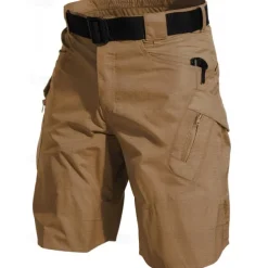 Men's Tactical Shorts Cargo Shorts Shorts Summer Shorts Hiking Shorts Multi Pocket Zipper Pockets Plain Comfort Wearable Knee Length Outdoor Sport Daily Fashion Casual Black Brown