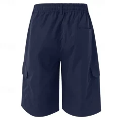 Men's Tactical Shorts Cargo Shorts Shorts Drawstring Elastic Waist Multi Pocket Plain Wearable Short Outdoor Daily Camping & Hiking Fashion Classic Black Navy Blue