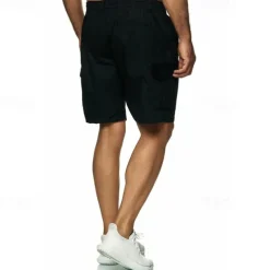 Men's Tactical Shorts Cargo Shorts Shorts Drawstring Elastic Waist Multi Pocket Plain Wearable Short Outdoor Daily Camping & Hiking Fashion Classic Black Navy Blue