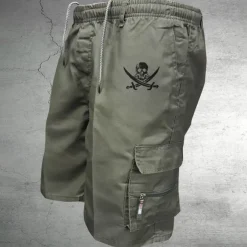 Men's Tactical Shorts Cargo Shorts Shorts Drawstring Elastic Waist Multi Pocket Skull Wearable Short Outdoor Daily Camping & Hiking Fashion Classic Black Army Green