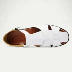 Men's Tan Faux Leather Open-Toe Sandals with Adjustable Buckle Strap, Casual Style for Everyday Wear