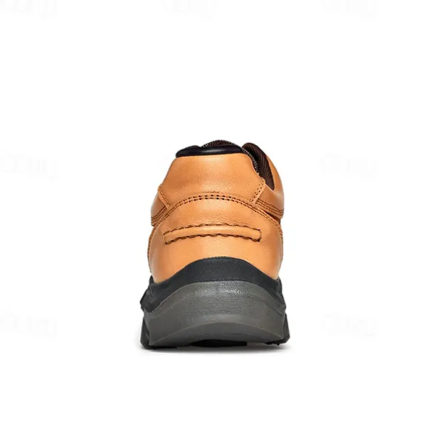 Men's Tan Lace-Up Sneakers with Traction Rubber Outsoles - Comfortable and Breathable for Outdoor Adventures and Casual Day Wear