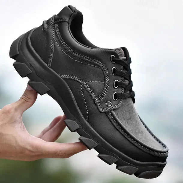 Men's Tan Lace-Up Sneakers with Traction Rubber Outsoles - Comfortable and Breathable for Outdoor Adventures and Casual Day Wear