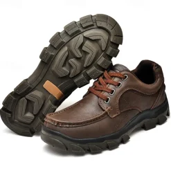 Men's Tan Lace-Up Sneakers with Traction Rubber Outsoles - Comfortable and Breathable for Outdoor Adventures and Casual Day Wear