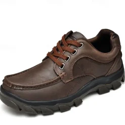 Men's Tan Lace-Up Sneakers with Traction Rubber Outsoles - Comfortable and Breathable for Outdoor Adventures and Casual Day Wear