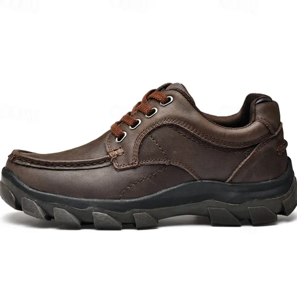Men's Tan Lace-Up Sneakers with Traction Rubber Outsoles - Comfortable and Breathable for Outdoor Adventures and Casual Day Wear