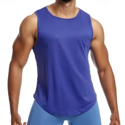 Men's Tank Top Fitness Tank Tank Undershirt Crew Neck Sleeveless Sport Casual Daily Gym Breathable Soft Plain Black Yellow Activewear Fashion Basic