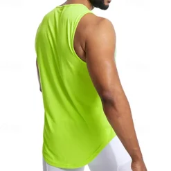 Men's Tank Top Fitness Tank Tank Undershirt Crew Neck Sleeveless Sport Casual Daily Gym Breathable Soft Plain Black Yellow Activewear Fashion Basic
