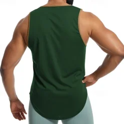 Men's Tank Top Fitness Tank Tank Undershirt Crew Neck Sleeveless Sport Casual Daily Gym Breathable Soft Plain Black Yellow Activewear Fashion Basic