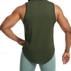 Men's Tank Top Fitness Tank Tank Undershirt Crew Neck Sleeveless Sport Casual Daily Gym Breathable Soft Plain Black Yellow Activewear Fashion Basic