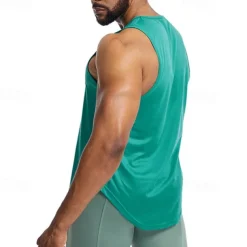 Men's Tank Top Fitness Tank Tank Undershirt Crew Neck Sleeveless Sport Casual Daily Gym Breathable Soft Plain Black Yellow Activewear Fashion Basic