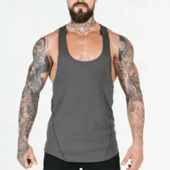 Men's Tank Top Fitness Tank Tank Undershirt U Neck Sleeveless Sport Casual Daily Gym Breathable Soft Plain Black White Activewear Fashion Basic