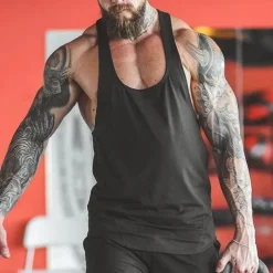 Men's Tank Top Fitness Tank Tank Undershirt U Neck Sleeveless Sport Casual Daily Gym Breathable Soft Plain Black White Activewear Fashion Basic