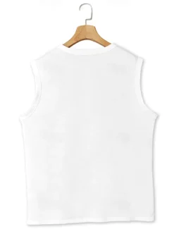 Men's Tank Top Henley Shirt Vest Top Undershirt Sleeveless Henley Summer Plain Fashion Designer Muscle Buttons Outdoor Going out Gym Black White Khaki Top Tee for Men