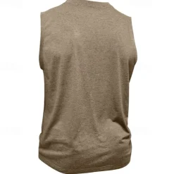 Men's Tank Top Henley Shirt Vest Top Undershirt Sleeveless Henley Summer Plain Fashion Designer Muscle Buttons Outdoor Street Going out Black White Khaki Top Tee for Men