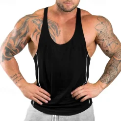 Men's Tank Top Tank Undershirt Crew Neck Sleeveless Sport Casual Daily Gym Breathable Soft Plain Black White Activewear Fashion Basic