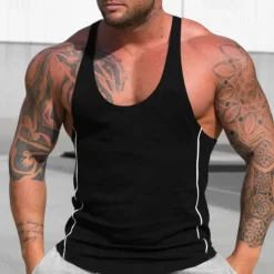 Men's Tank Top Tank Undershirt Crew Neck Sleeveless Sport Casual Daily Gym Breathable Soft Plain Black White Activewear Fashion Basic