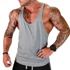Men's Tank Top Tank Undershirt Crew Neck Sleeveless Sport Casual Daily Gym Breathable Soft Plain Black White Activewear Fashion Basic