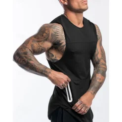 Men's Tank Top Undershirt Sleeveless Shirt Gym Muscle Tee Sleeveless Crewneck Summer Plain Fashion Designer Muscle Double Sided Zipper Outdoor Going out Gym Black White Gray Top Tee for Men