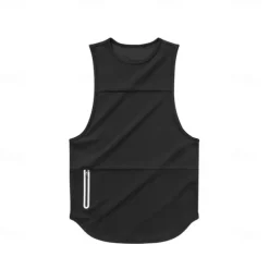 Men's Tank Top Undershirt Sleeveless Shirt Gym Muscle Tee Sleeveless Crewneck Summer Plain Fashion Designer Muscle Double Sided Zipper Outdoor Going out Gym Black White Gray Top Tee for Men