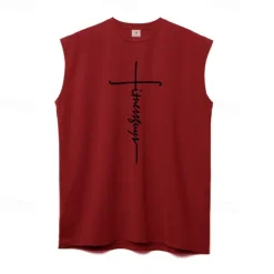 Men's Tank Top Vest Sleeveless Shirt Sleeveless Crewneck Summer Plain Fashion Classic Comfortable Street Casual Sports Black White Red Top Tee for Men