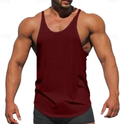 Men's Tank Top Vest Top Sleeveless Shirt Sleeveless Crewneck Summer Plain Fashion Streetwear Workout Sports & Outdoor Athleisure Gym Black White Yellow Top Tee for Men