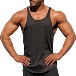 Men's Tank Top Vest Top Sleeveless Shirt Sleeveless Crewneck Summer Plain Fashion Streetwear Workout Sports & Outdoor Athleisure Gym Black White Yellow Top Tee for Men
