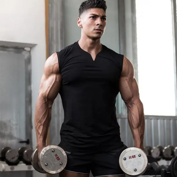 Men's Tank Top Vest Top Undershirt Sleeveless Shirt Sleeveless V Neck Summer Plain Sports Fashion Lightweight Vacation Casual Holiday Black White Army Green Top Tee for Men