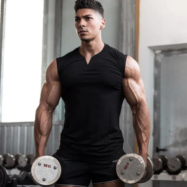 Men's Tank Top Vest Top Undershirt Sleeveless Shirt Sleeveless V Neck Summer Plain Sports Fashion Lightweight Vacation Casual Holiday Black White Army Green Top Tee for Men