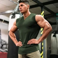 Men's Tank Top Vest Top Undershirt Sleeveless Shirt Sleeveless V Neck Summer Plain Sports Fashion Lightweight Vacation Casual Holiday Black White Army Green Top Tee for Men