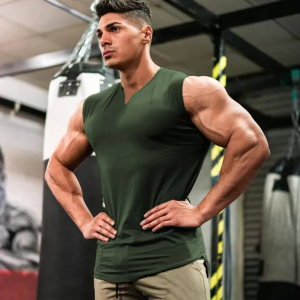 Men's Tank Top Vest Top Undershirt Sleeveless Shirt Sleeveless V Neck Summer Plain Sports Fashion Lightweight Vacation Casual Holiday Black White Army Green Top Tee for Men