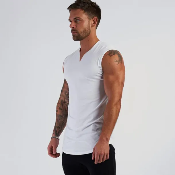 Men's Tank Top Vest Top Undershirt Sleeveless Shirt Sleeveless V Neck Summer Plain Sports Fashion Lightweight Vacation Casual Holiday Black White Army Green Top Tee for Men