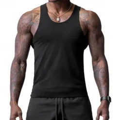 Men's Tank Top Vest Top Undershirt Sleeveless Shirt Sleeveless Crew Neck Spring & Summer Plain Fashion Designer Basic Vacation Street Going out Black White Wine Top Tee for Men