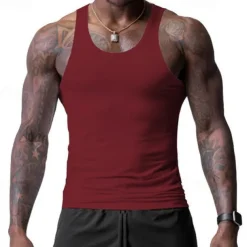 Men's Tank Top Vest Top Undershirt Sleeveless Shirt Sleeveless Crew Neck Spring & Summer Plain Fashion Designer Basic Vacation Street Going out Black White Wine Top Tee for Men