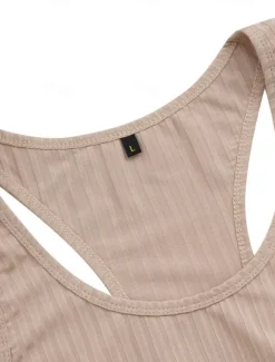 Men's Tank Top Vest Top Undershirt Sleeveless Shirt Sleeveless U Neck Summer Spring Striped Fashion Streetwear Sport Indoor Casual Daily Black White Dark Navy Top Tee for Men