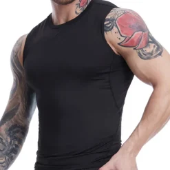 Men's Tank Top Vest Top Undershirt Sleeveless Shirt Sleeveless Crew Neck Summer Plain Fashion Soak Off Muscle Outdoor Going out Gym Black White Red Top Tee for Men