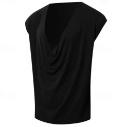 Men's Tank Top Vest Top Undershirt Sleeveless Shirt Sleeveless Deep V Summer Plain Fashion Designer Basic Classic Vacation Street Going out Black White Green Top Tee for Men