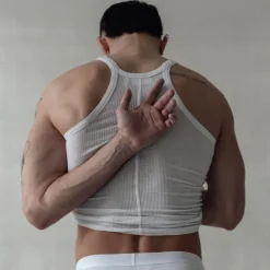 Men's Tank Top Vest Top Undershirt Sleeveless Shirt Sleeveless Crew Neck Summer Plain Pit Strip Fashion Designer Muscle Outdoor Going out Gym White Top Tee for Men