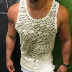 Men's Tank Top Vest Top Undershirt Sleeveless Shirt Sleeveless Crew Neck Summer Solid Color Fashion Casual Breathable Outdoor Street Casual Black White Pink Top Tee for Men