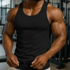 Men's Tank Top Vest Top Undershirt Sleeveless Shirt Sleeveless Crewneck Spring & Summer Plain Pattern Fashion Designer Vacation Street Going out Black White Royal Blue Top Tee for Men