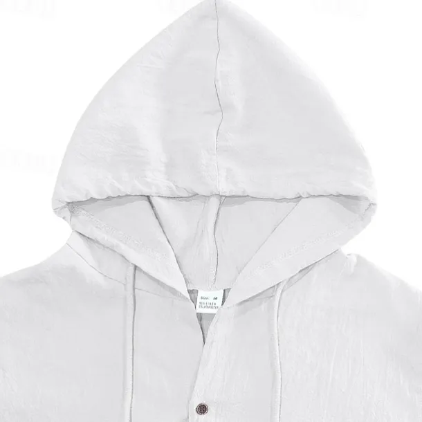 Men's Tank Top Vest Top Undershirt Sleeveless Shirt Sleeveless Hooded Summer Plain Fashion Designer Basic Buttons Vacation Street Going out Black White Yellow Top Tee for Men