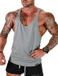 Men's Tank Top Vest Top Undershirt Sleeveless Shirt Sleeveless U Neck Summer Color Block Fashion Designer Basic Vacation Street Going out Black White Red Top Tee for Men
