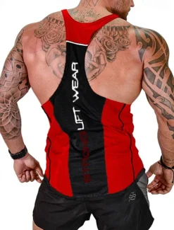 Men's Tank Top Vest Top Undershirt Sleeveless Shirt Sleeveless U Neck Summer Color Block Fashion Designer Basic Vacation Street Going out Black White Red Top Tee for Men