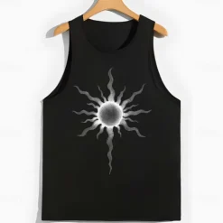 Men's Tank Top Vest Top Undershirt Short Sleeve Crew Neck Spring & Summer Graphic Coconut Tree Fashion Hawaiian Casual Print Street Daily Beach White Top Tee for Men