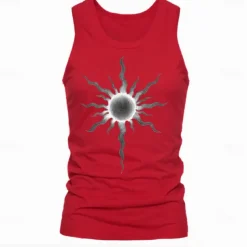 Men's Tank Top Vest Top Undershirt Short Sleeve Crew Neck Spring & Summer Graphic Coconut Tree Fashion Hawaiian Casual Print Street Daily Beach White Top Tee for Men