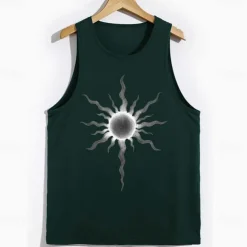 Men's Tank Top Vest Top Undershirt Short Sleeve Crew Neck Spring & Summer Graphic Coconut Tree Fashion Hawaiian Casual Print Street Daily Beach White Top Tee for Men